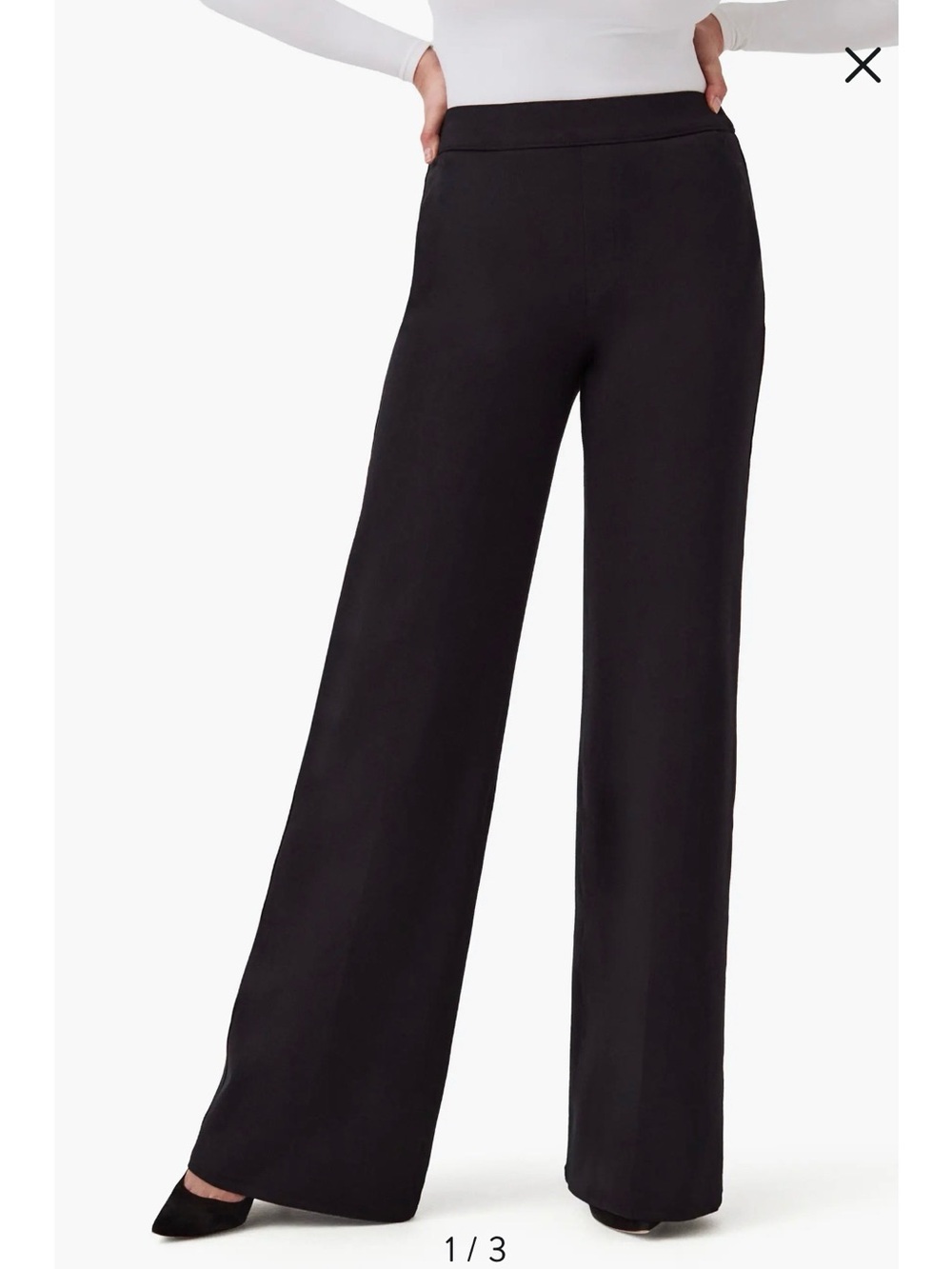 SPANX Black Wide-Leg Ponte Trousers